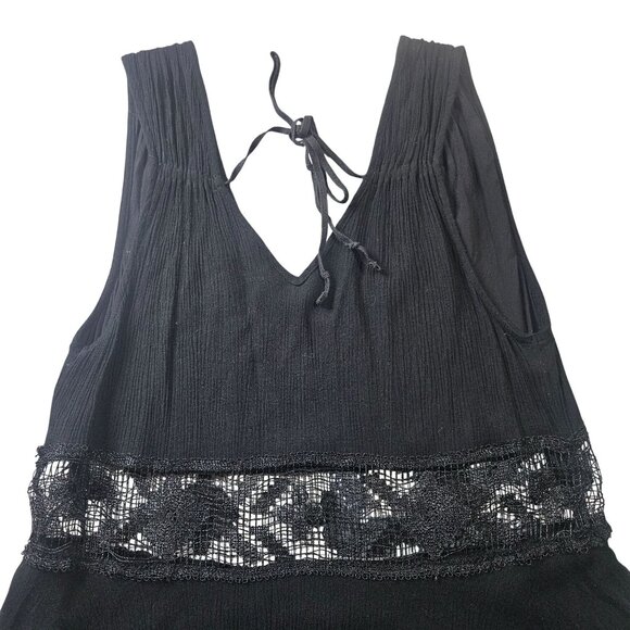 Free People Black S Mini Dress Whimsygoth Boho Chic Cottage Party Festival - Picture 3 of 11